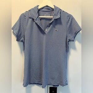 Vineyard Vines Blue and White Striped Button-Down Polo